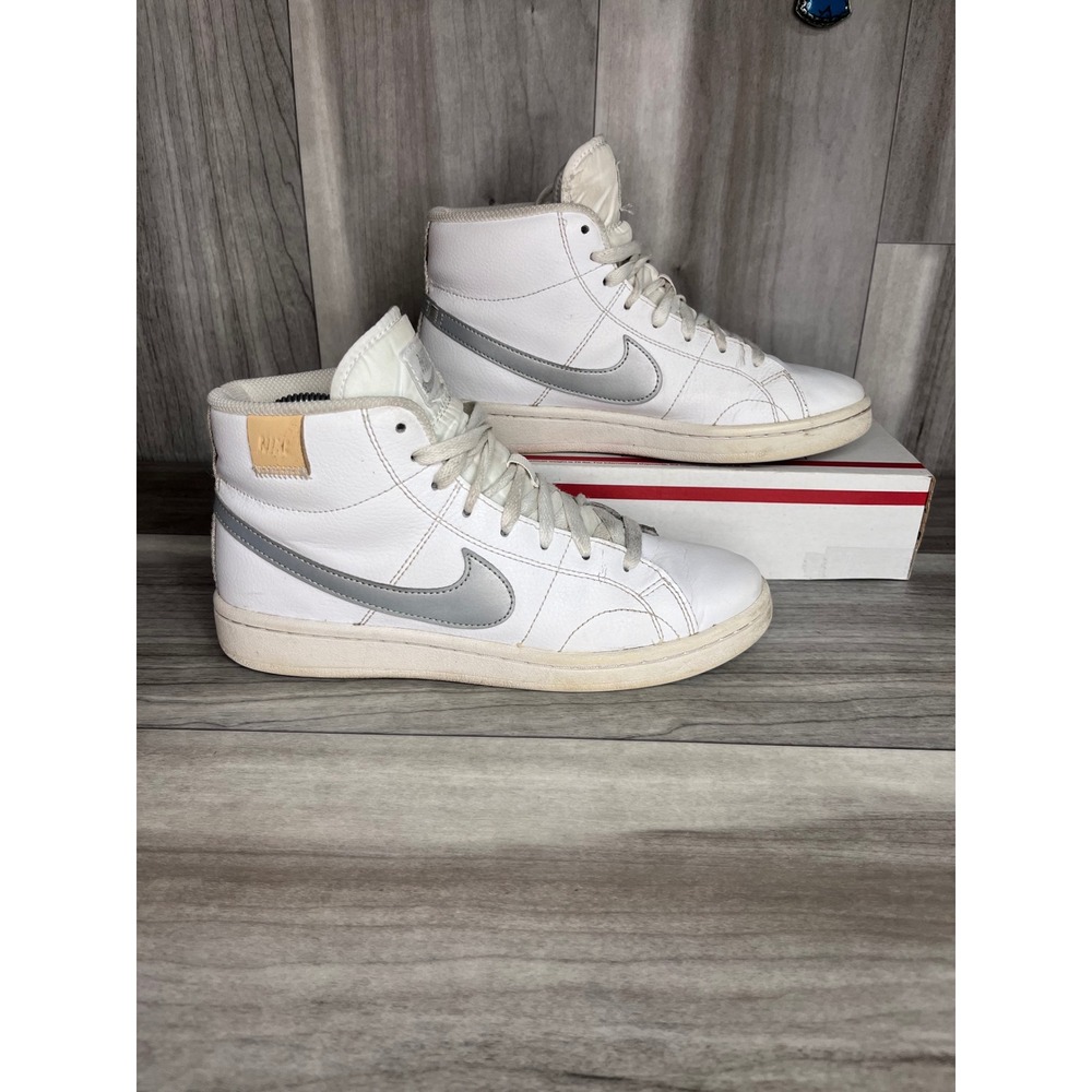 Nike Court Royale 2 Mid Womens 7.5 White Silver High Top Sneakers CT1725-103